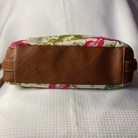 Stone Mountain Floral Canvas and Faux Leather Shoulder Bag EUC - Picture 5 of 10
